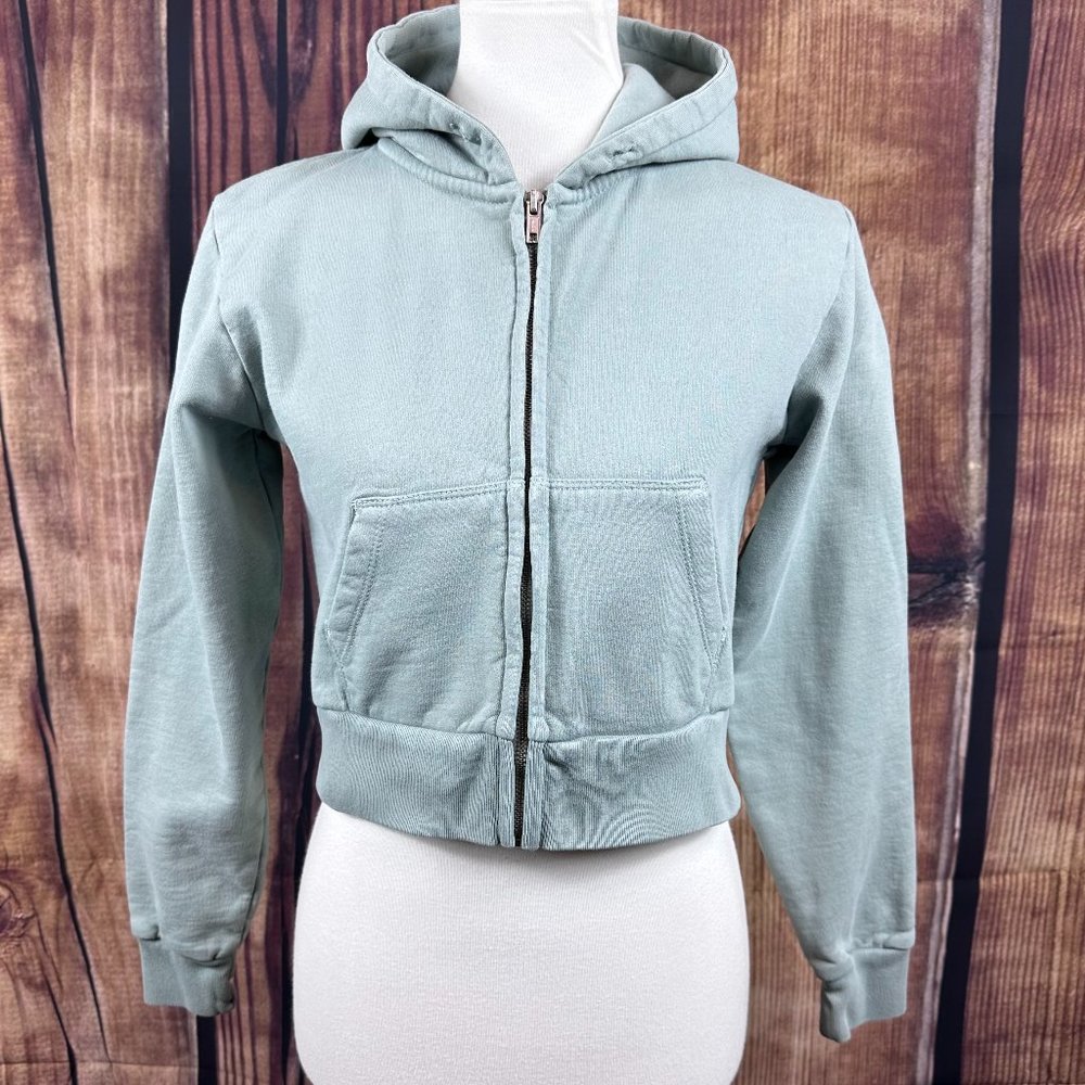 John Galt Pale Sage Crop Crystal Hoodie
